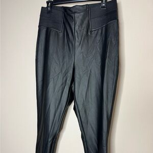 Vera Wang Black Faux Leather Leggings